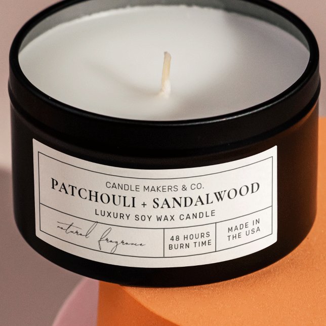 Etiqueta de retângulo mínima da faixa de apóstolos (Minimalist apothecary design thin rectangle label for candle tins (approx 3x1" label size))