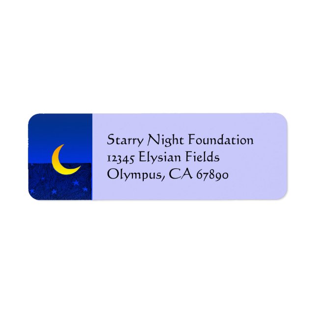 Etiqueta de Retorno Personalizado da Lua e Estrela (Frente)