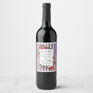 Etiqueta de Rosas Selvagens e de Vinho de Banho Pe
