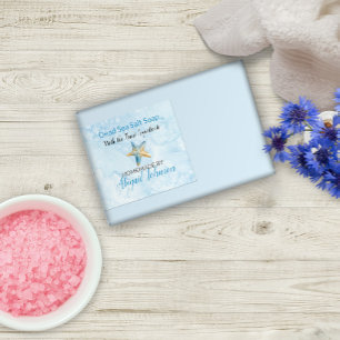 Etiqueta de Sabão de Água Azul