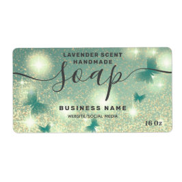 Etiqueta de sabão de script de borboleta