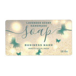 Etiqueta de sabão de script de borboleta