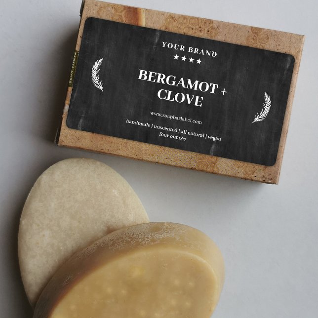 Etiqueta de sabão personalizada Vinheta preta (Criador carregado)