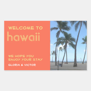 Etiqueta de saco de presente tropical laranja de c