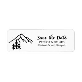 Etiqueta de Salvar a Data de Casamento nas Montanh