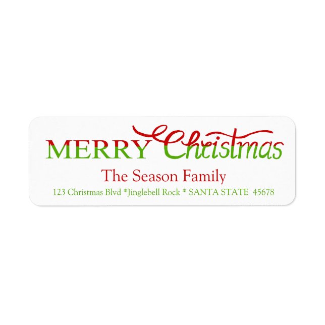 Etiqueta de Script com Letra Feliz Natal (Frente)