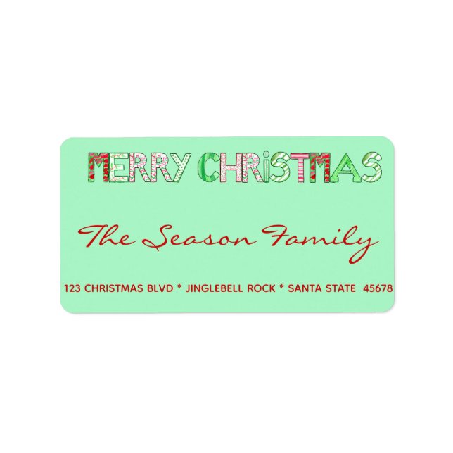 Etiqueta de Script com Letra Feliz Natal (Frente)