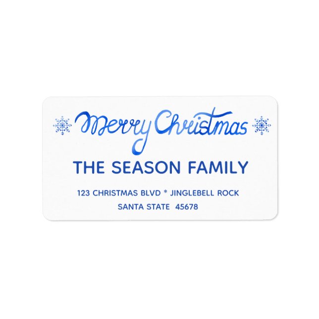 Etiqueta de Script com Letra Feliz Natal (Frente)