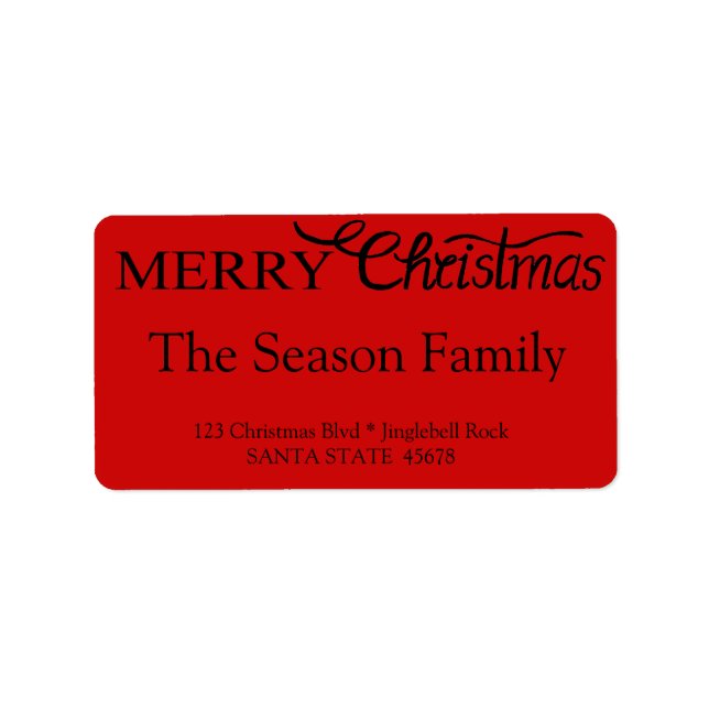 Etiqueta de Script com Letra Feliz Natal (Frente)