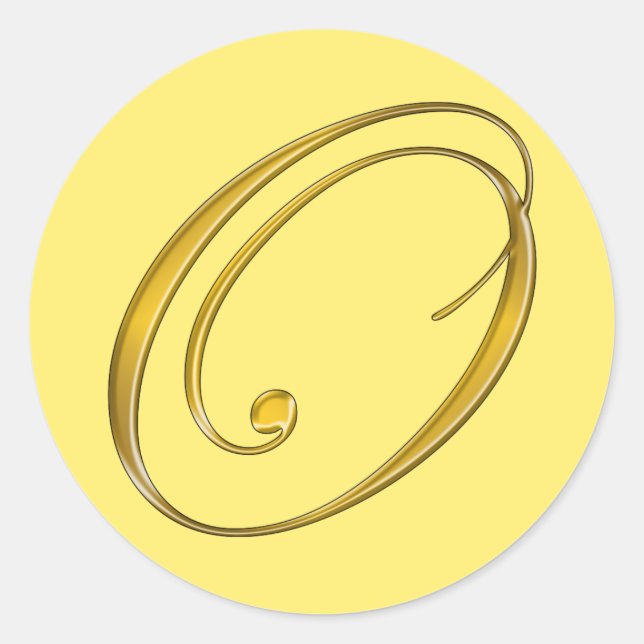 Etiqueta de Selagem de Envelope Monograma Dourado (Frente)