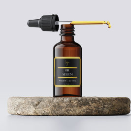 Etiqueta de Seringa de Óleo Preto e Dourado