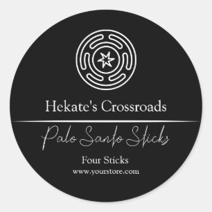 Etiqueta de Símbolo de Hekate Preto Personalizado