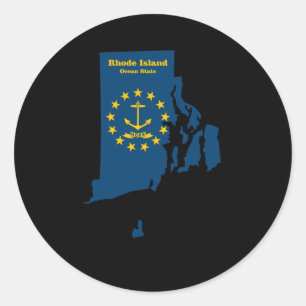 Etiqueta de Sinalizador de Mapa da Ilha Rhode
