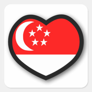 Etiqueta de Singapore do coração