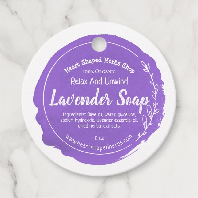 Etiqueta de Soap de Lavanda personalizável (Frente)