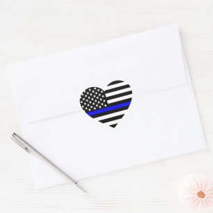 Etiqueta de Suporte Policial com Forma de Coração
