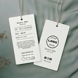 Etiqueta de Suspensão de Roupas com Preço e Logoti