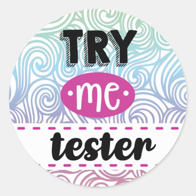 Etiqueta de teste "Tentar-me" (Frente)