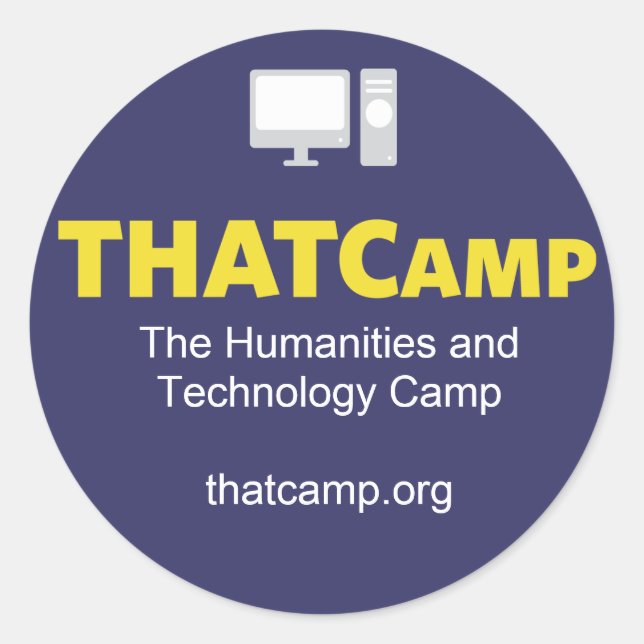 Etiqueta de THATCamp com gráfico (Frente)