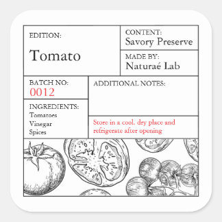 Etiqueta de Tomate Apotecário Preto e Branco