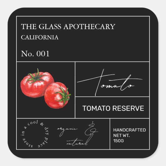 Etiqueta de Tomate Apothecary (Frente)