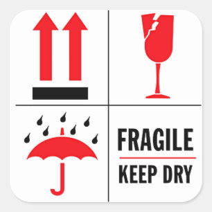 Etiqueta de transporte frágil