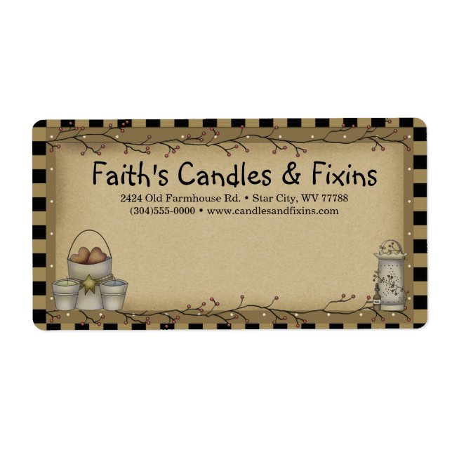 Etiqueta de Transporte Rustic Kraft Fixins Primiti (Frente)