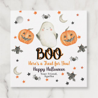 Etiqueta de Tratamento ao Quadrado do Halloween Gh