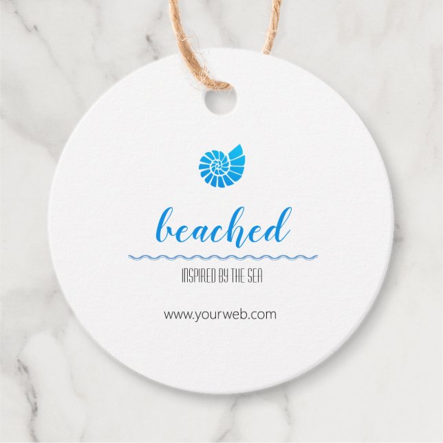 Etiqueta de travamento branco do tema da praia do  (Frente)