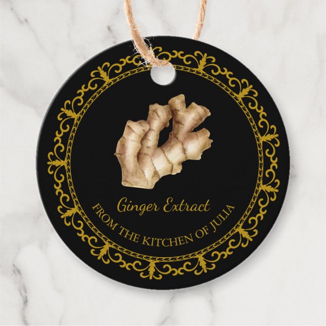 Etiqueta de travamento de extração de gengibre em  (Frente)