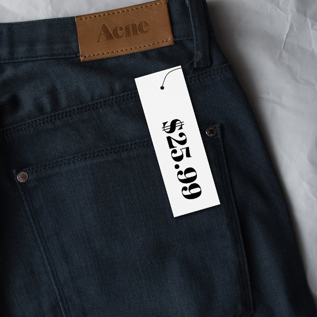 Etiqueta de Travamento de Vestuário Branco Apenas  (Criador carregado)