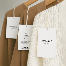 Etiqueta de travamento de vestuário com preço, tam