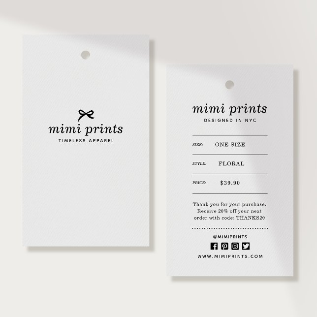 Etiqueta de travamento de vestuário com preço, tam (Criador carregado)