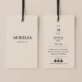 Etiqueta de travamento de vestuário com preço, tam