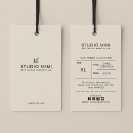 Etiqueta de travamento de vestuário com preço, tam