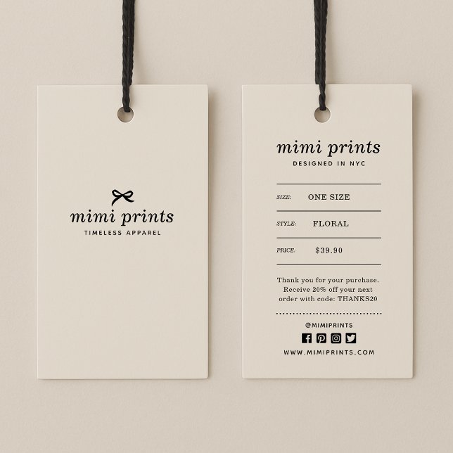 Etiqueta de travamento de vestuário com preço, tam (Criador carregado)