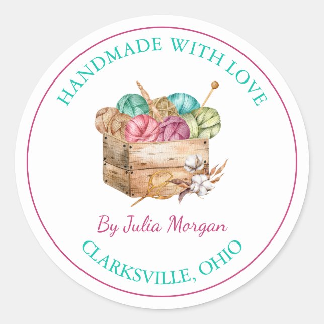 Etiqueta de tricô artesanal (Frente)