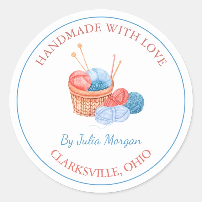 Etiqueta de tricô artesanal (Frente)