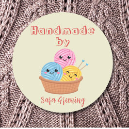 Etiqueta de tricô feita à mão, etiqueta de cuidado