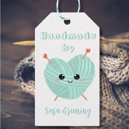 Etiqueta de tricô feita à mão, etiqueta de cuidado