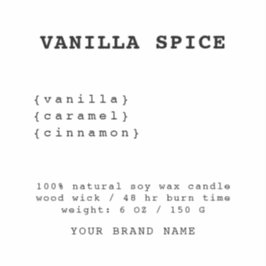 Etiqueta de vela branca minimalista