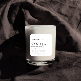 Etiqueta de Vela Branca Minimalista