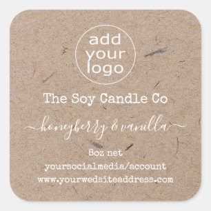 Etiqueta de vela com logotipo personalizado em pap