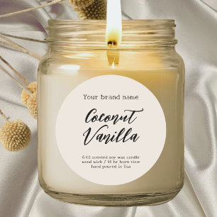 Etiqueta de vela de embalagem neutra minimalista