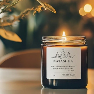 Etiqueta de Vela de Natal Personalizada de Mensage