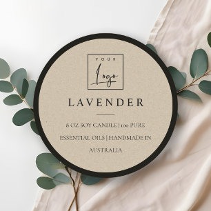 Etiqueta de Vela do Logotipo Kraft Mínimo Elegante