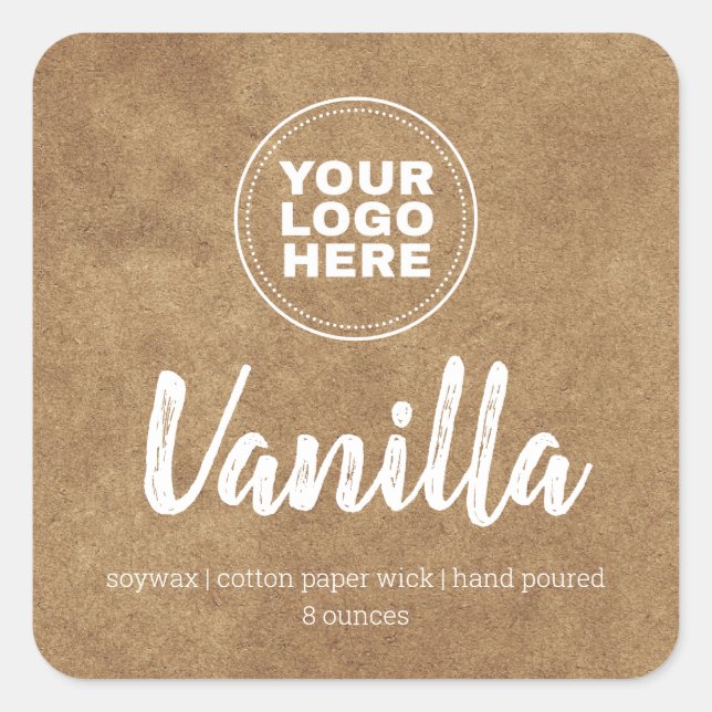 Etiqueta de Vela do Logotipo Personalizado Vinheta (Frente)