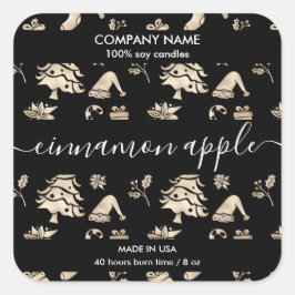 Etiqueta de Vela Dourada da Árvore de Natal