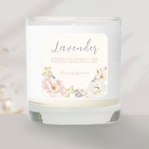 Etiqueta de Vela Floral Fraca Elegante Primavera