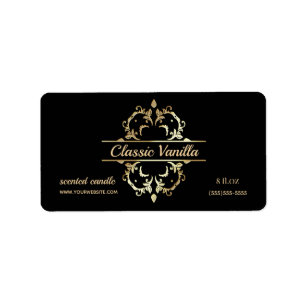 Etiqueta de Vela Frame Dourado de Luxo